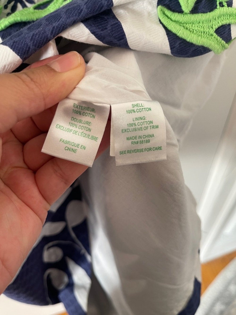 Lilly Pulitzer Delia Navy, White & Lime Green Tropical Floral Shift Mini Dress - Picture 10 of 10